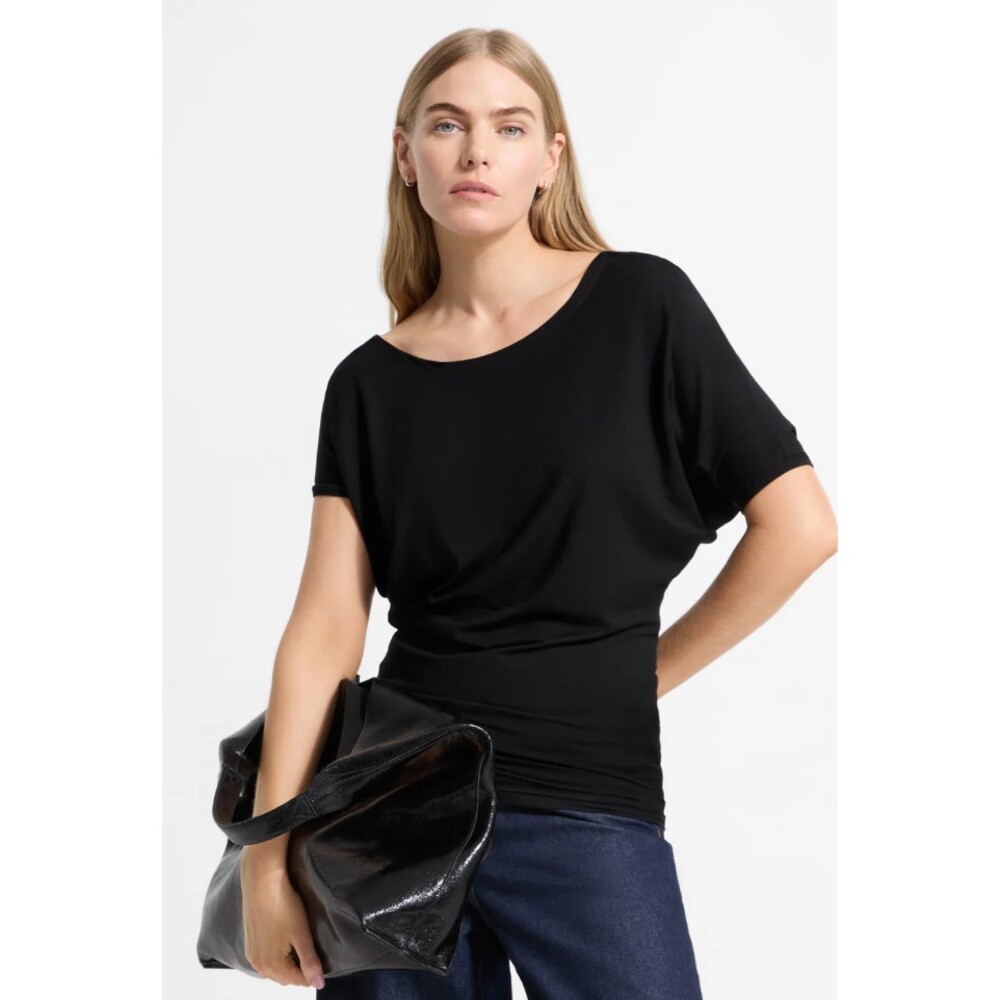 Marcella NYC Elena Top in Black Size Small Batwing Asymmetrical Slouchy